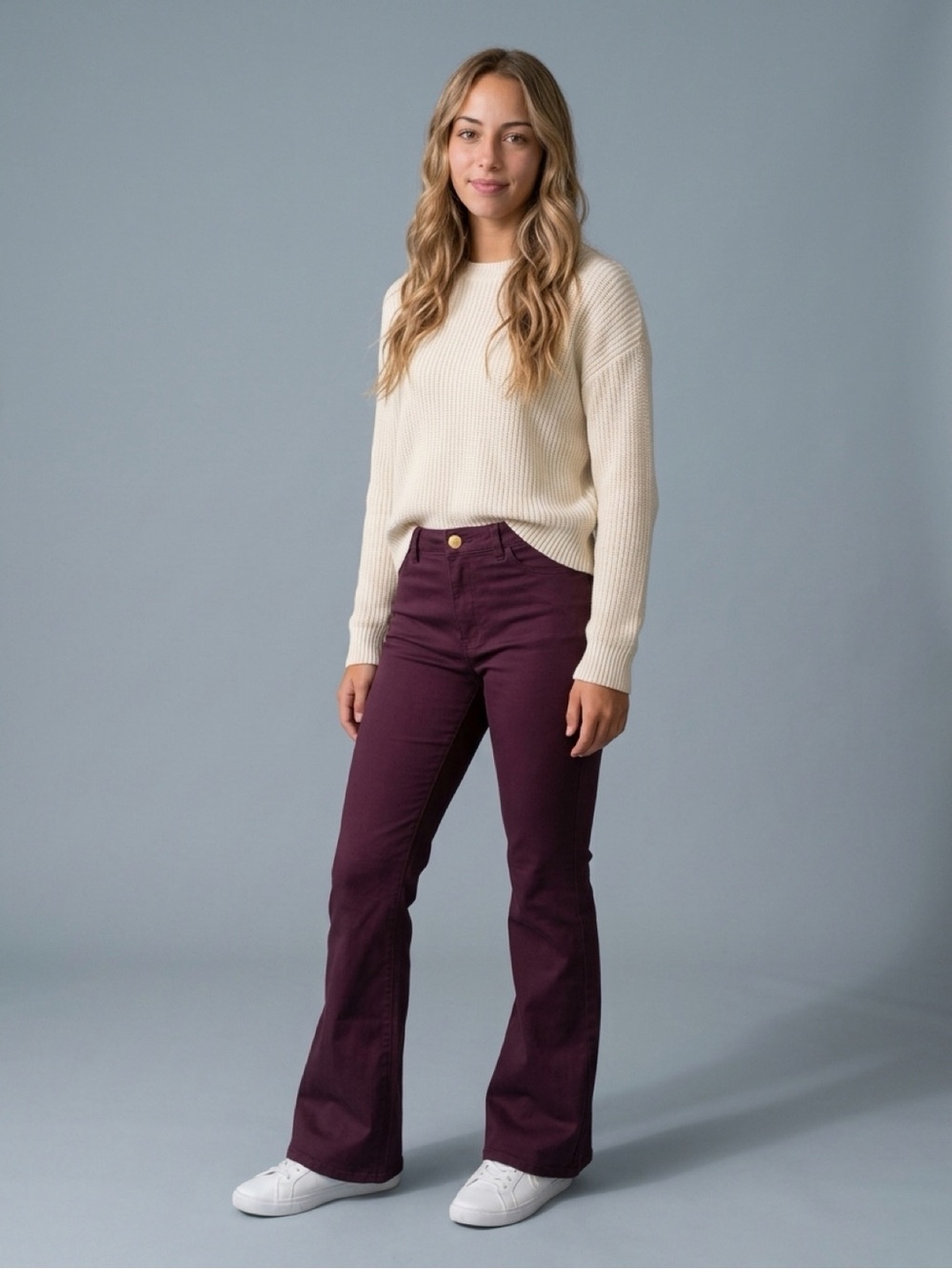 Women’s Ann Taylor size 8 NWT Pant MSRP $119. Flare leg, Deep Plum, 31” inseam.